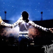 Michael Jackson en la foto del concierto de la parte posterior de la foto de perfil