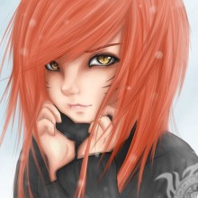Рыжая девочка арт для аватара