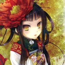 Chica de avatar de anime con flor