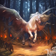 Pegasus, ein geflügeltes Pferd auf einem Avatar