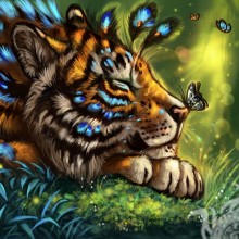 Hermoso dibujo de un tigre en un avatar