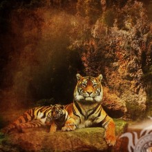 Imagen de avatar de tigresa y cachorro de tigre