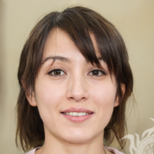 Gesicht eines japanischen Mädchens auf Dokumenten