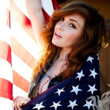 Foto von amerikanischem Mädchen für Profilbild