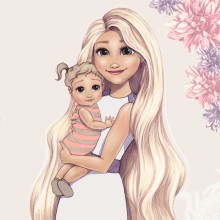 Avatar genial con Rapunzel y bebé