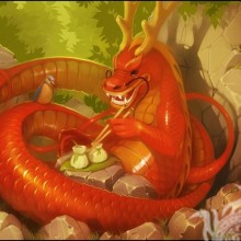 Avatar divertido del dragón chino