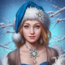 Hermosa doncella de nieve en avatar