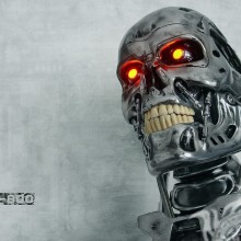 Crânio de ciborgue do avatar Terminator