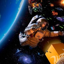 Astronaut im offenen Raum auf dem Profilbild