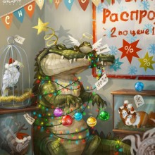 Lustiges Avatarbild: Krokodil-Neujahrsverkauf