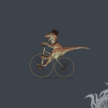 Imagen de cocodrilo avatar en bicicleta