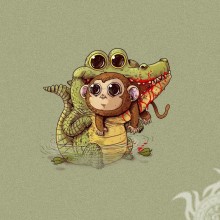 Крокодил і мавпа на аву прикольна картинка