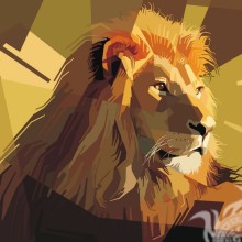 Арт со львом на аватар