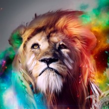 Arte facial de leão no avatar
