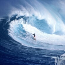 Surfer auf den Wellen auf dem Avatar Foto herunterladen