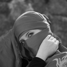 Foto ohne Gesicht für eine muslimische Frau