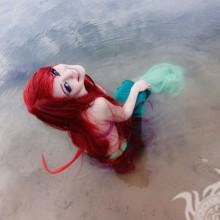 Рыжая девушка русалка Ариэль на аву