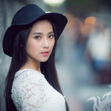 Linda mujer japonesa con sombrero foto para descargar avatar