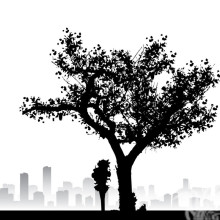 Avatar de árboles y rascacielos dibujados