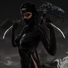 Kunst auf dem Avatar eines Ninja-Mädchens