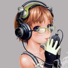 O anime mais bonito com fones de ouvido em um avatar