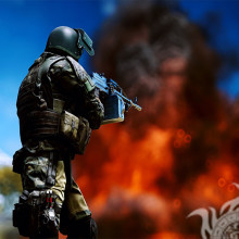 Icon soldier with a machine gun for Standoff download
