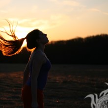 Silhouette of a girl at sunset photo download for avatar