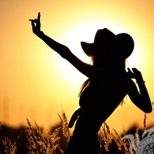 Girl cowboy silhouette picture