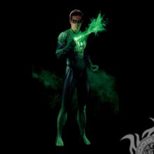 Green superhero for icon