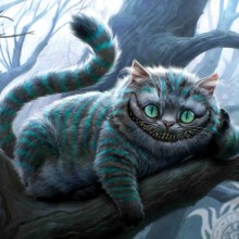 Alice no avatar do gato do país das maravilhas