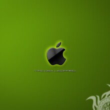 Apple логотип на зеленом фоне на аву