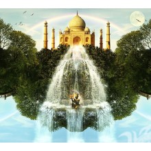 Taj Mahal picture with a waterfall on your profile picture