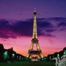 Torre Eiffel no fundo do avatar do céu noturno
