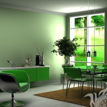 Chambre dans les tons verts sur la photo de profil