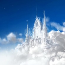 Schloss im Wolkenbild