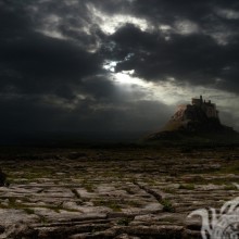 Ancienne photo de château avant un avatar d'orage