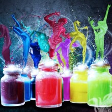 Jars with colorful paints picture for your profile picture
