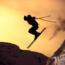 Силуэт лыжника на аватарку