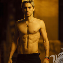 Jared Leto with a naked torso on the profile picture