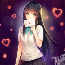 Girl and love, Valentine's day, anime picture