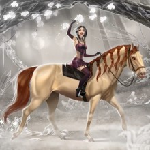 Картинка девушка на коне
