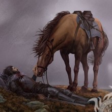 Конь и умирающий воин картинка на аву