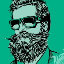 Desenhando no avatar de um homem com barba