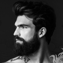Photo noir et blanc de la barbe sur avatar