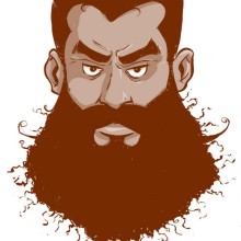 Рисунок мужика с большой бородой
