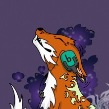 Imagem para avatar raposa em fones de ouvido