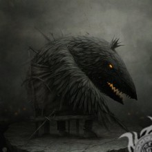 Страшная черная птица на аватар