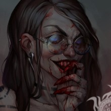 Страшная ава с девушкой в крови