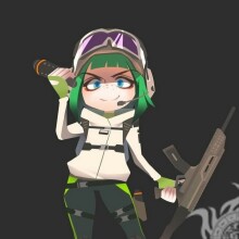 Standoff 2 girl with green hair