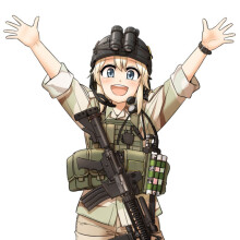Anime picture Standoff 2 fille avec un pistolet